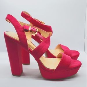 Hot Pink Jessica Simpson platform chunky heel size 9